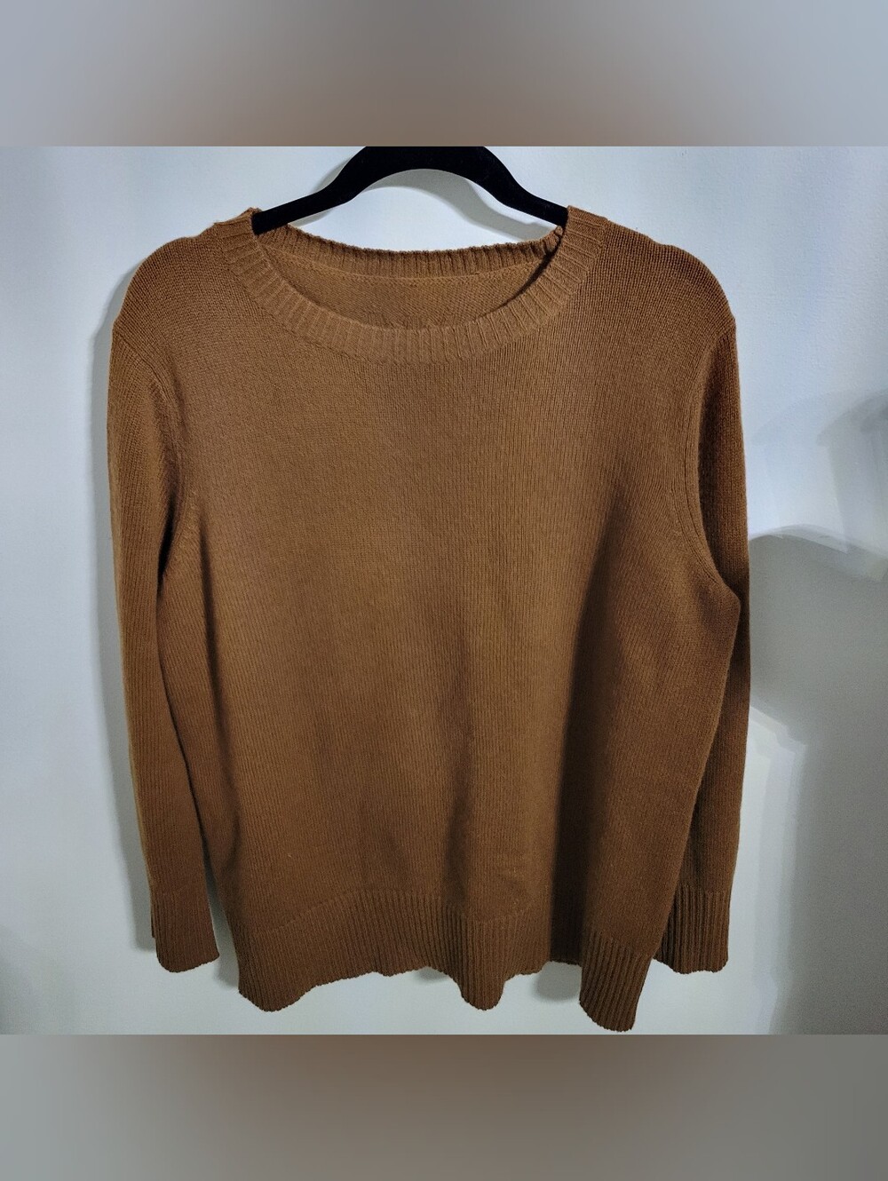 Nili Lotan 100% Cashmere Brown Crew Neck Sweater, Size XL Or 1x? See Measurement